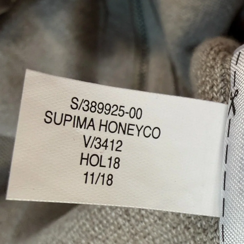 Banana Republic Mens Large Supima Cotton Full Zip Honeycomb Sweater Taupe Tan